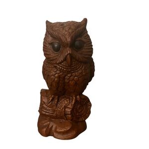 VTG Horned Owl Resin Figurine Handcrafted in U.S.A. Red Mill Mfg. Numberer 1994